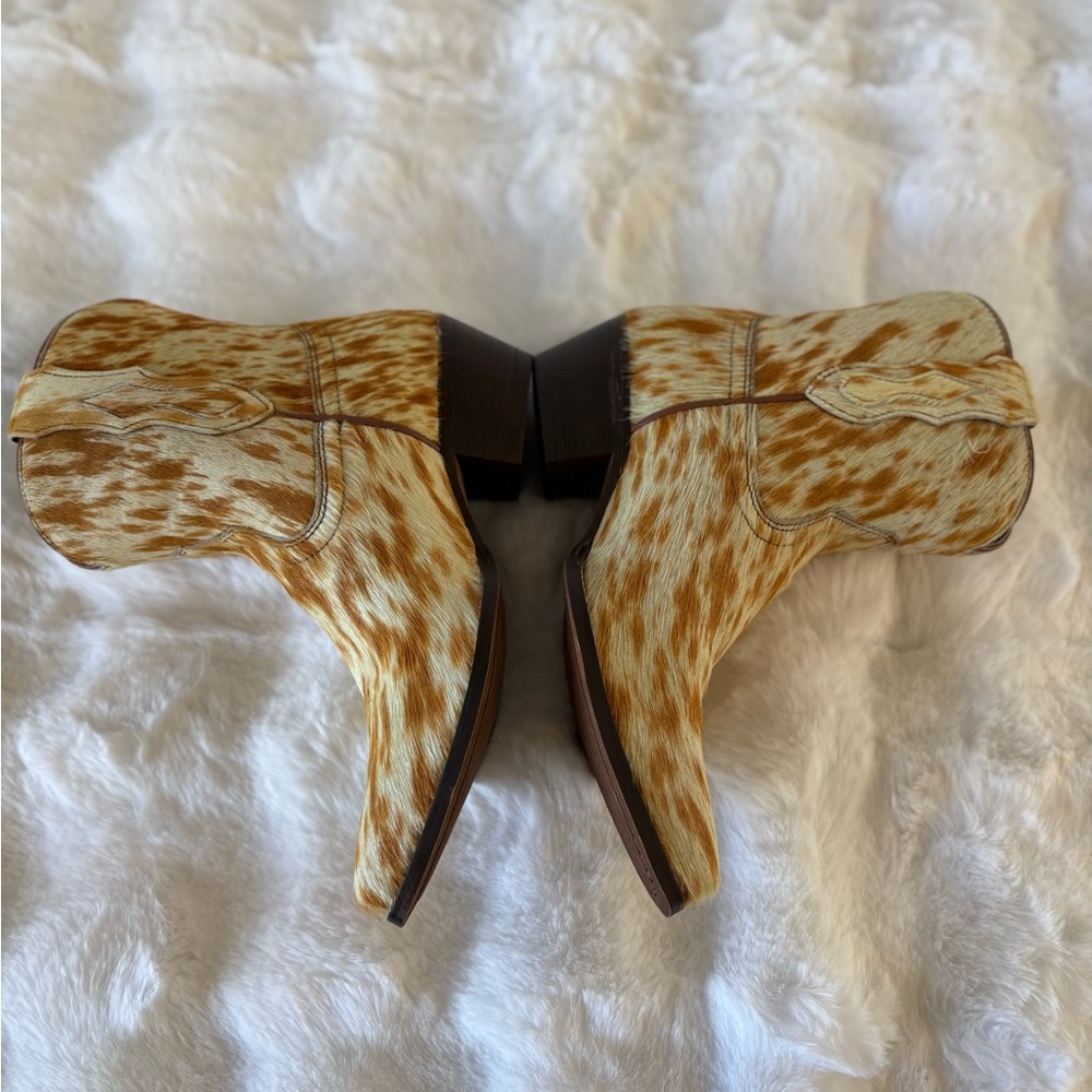 MYRA- COWDIE WESTERN HAIRON LEATHER BOOTIES - Picture 5 of 10